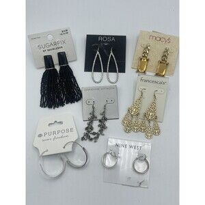 Name Brand Earring Lot of 7 Pairs All New On Cards